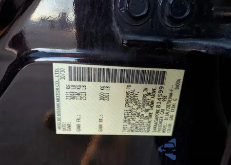 2011 Nissan Maxima S from USA, damaged, VIN 1N4AA5AP0BC814599